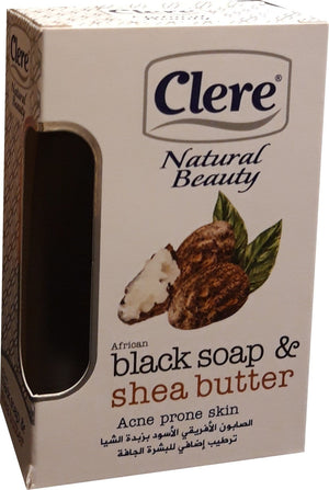 African Black Soap - Clere Natural Beauty Black Soap and Shea Butter 150 ml