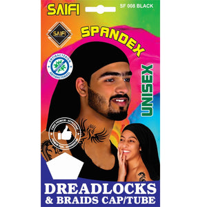 Saifi Black Spandex Unisex Dreadlocks&Braids Cap Tube - Africa Products Shop