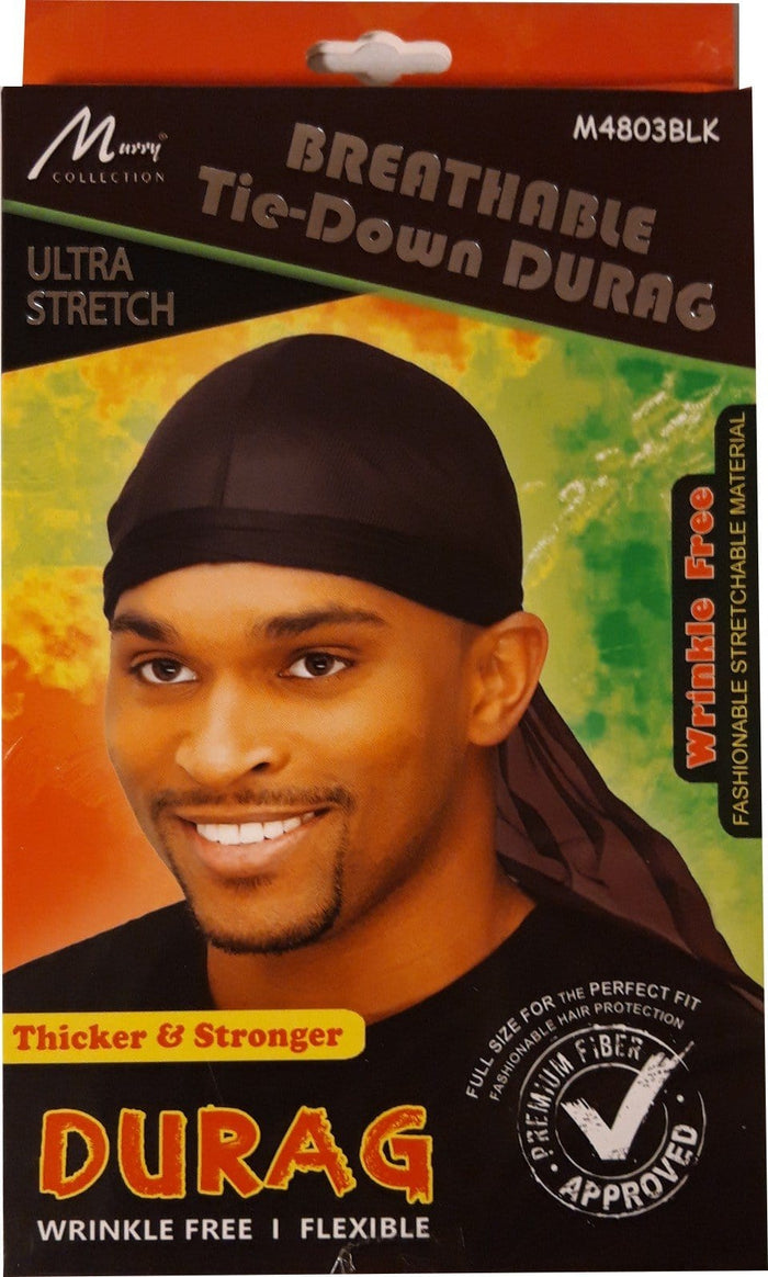 Murray Collection Breathable Tie-Down Durag Ultra Stretch M4803BLK
