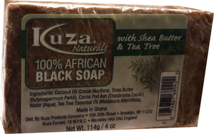African Black Soap - Kuza Naturals Tea Tree 100% African Black Soap 114g