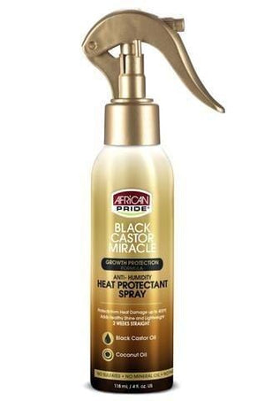 African Pride Black Castor Miracle Heat Protectant Spray 4oz