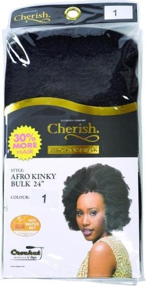 Cherish Afro Kinky Bulk 24 inch Colour 1