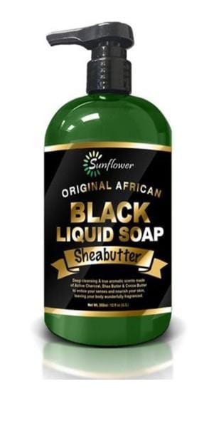 SUNFLOWER LIQUID BLACK SOAP SHEA BUTTER 355ML