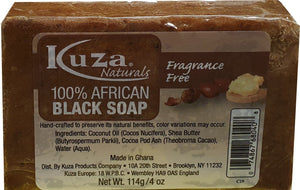 African Black Soap - Kuza Naturals Fragrance Free 100% African Black Soap 114 g