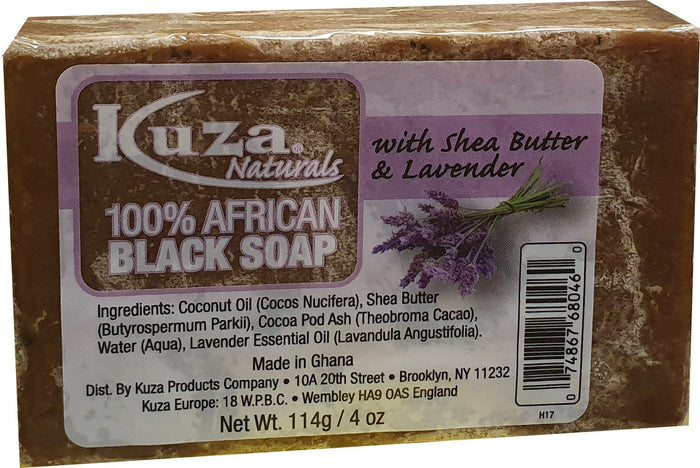 African Black Soap - Kuza Naturals 100% African Black Soap Lavender 114 g