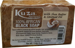 African Black Soap - Kuza Naturals African Black Soap Shea Butter Coconut Oil 114 g