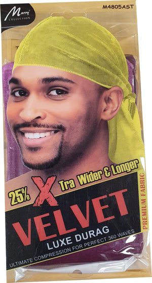 Durag X tra Wider and Longer Velvet Luxe Durag Red M4805AST