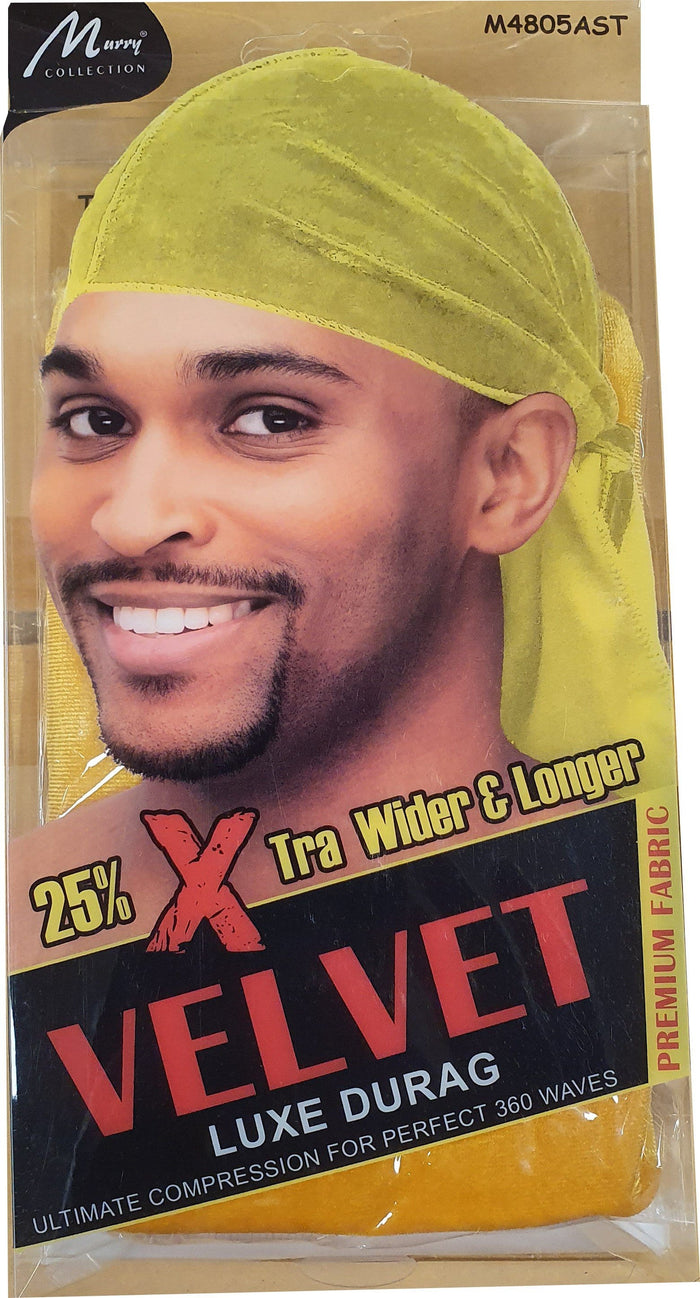 Durag X tra Wider and Longer Velvet Luxe Durag Yellow M4805AST