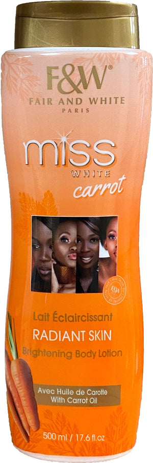 F&W Miss White Carrot Brightening Body Lotion 500 ml