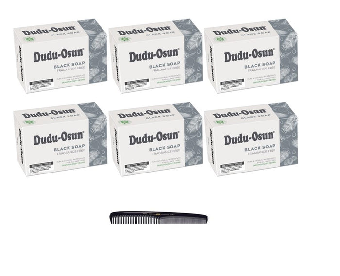 Dudu Osun Black Soap France-free 6 stuks+ gratis styling comb