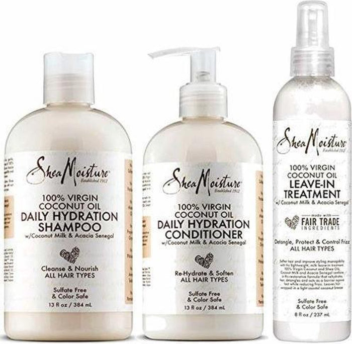Shea Moisture Coconut Shampoo Conditioner and Leave in Treatment  set
